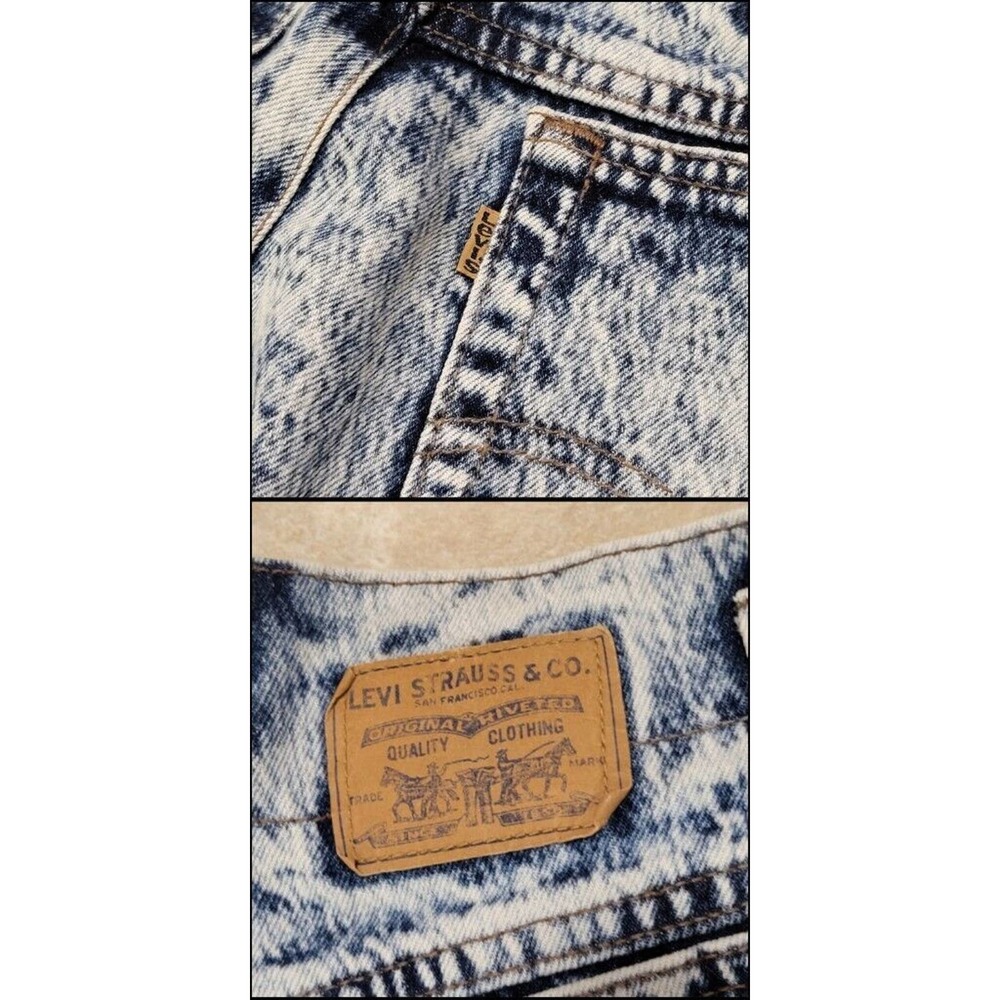 Creation of Adam Michelangelo Hand Painted VTG Levis Acid Wash Womens 14 Jeans - Picture 12 of 12